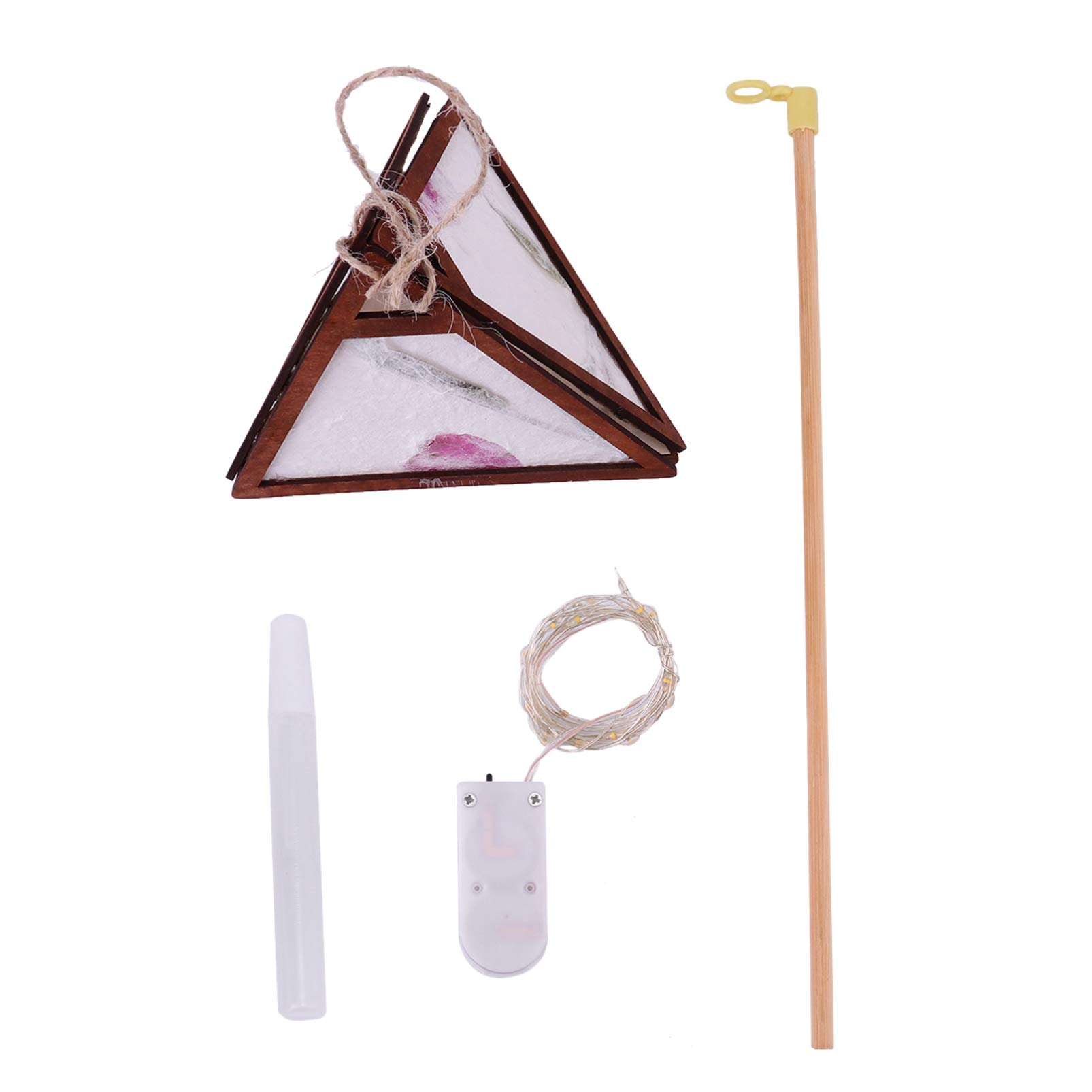 ABOOFAN DIY Japanese Style Triangle Hanging Lantern Kit - Traditional Garden Decor with Handle for Outdoor, Patio, Wedding & Chinese New Year Decoration - Random Pattern Design