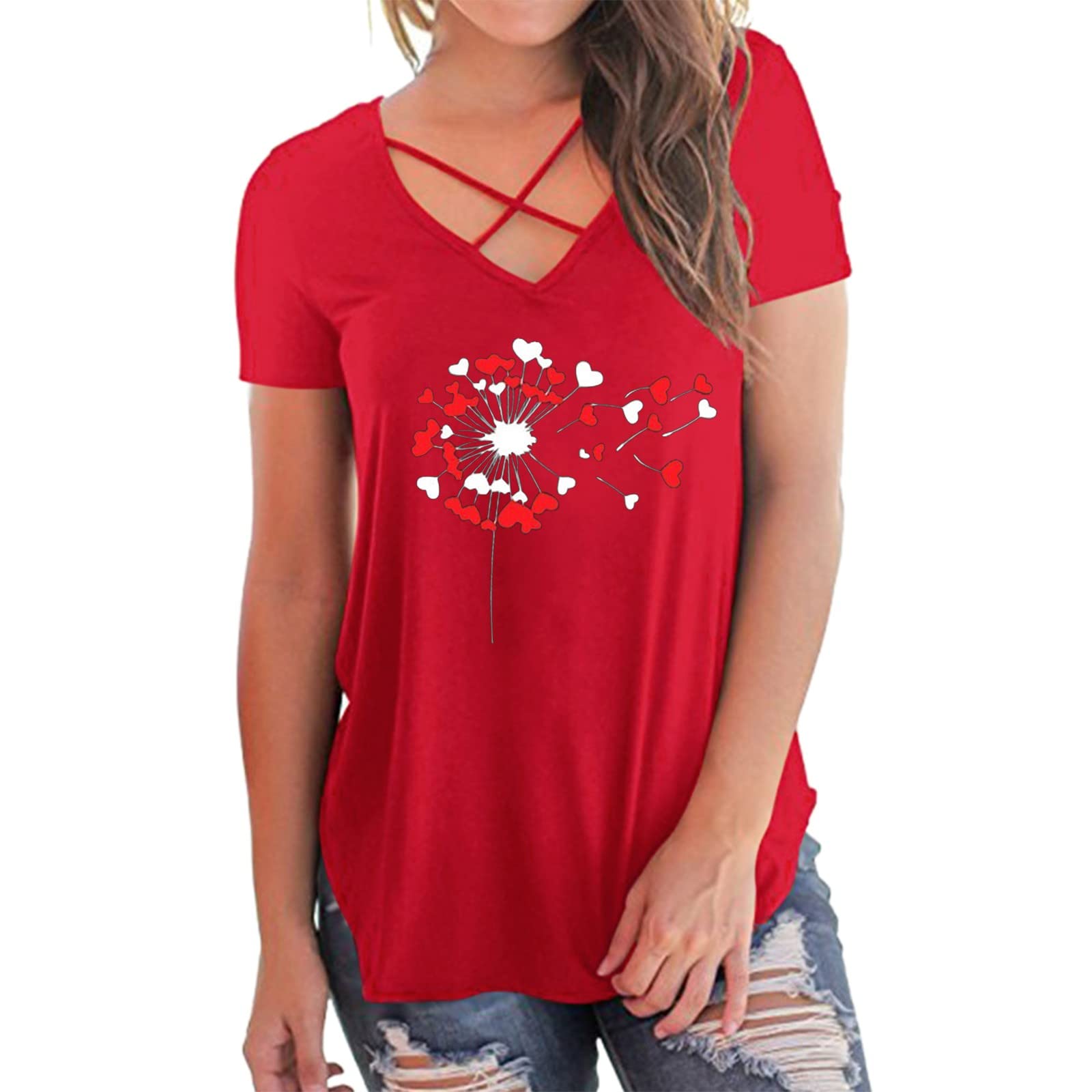 Women's White Long Sleeve V-Neck T-Shirt - Casual Summer Printed Tunic Top for Women | Perfect for Work, Travel & Everyday Wear