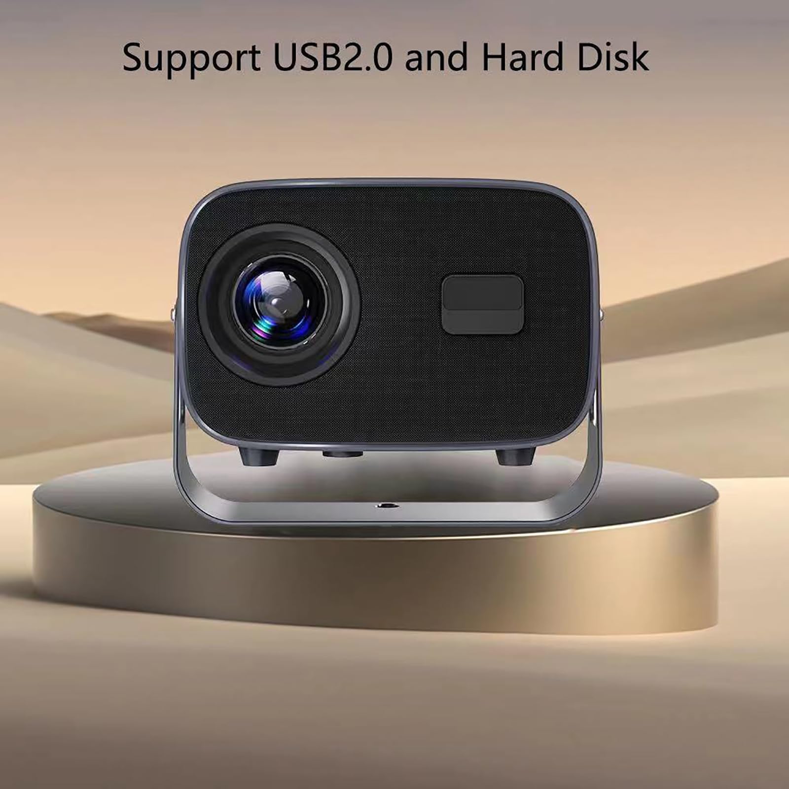 QIeAny Portable 4K Projector with 5G WiFi & Bluetooth - 4000 Lumens (150 ANSI) for Home Theater, Outdoor Movies, and Presentations | Wireless Mirroring, 360° Rotation, ±30° Vertical Keystone, 5W Built-in Speaker, Metallic Finish