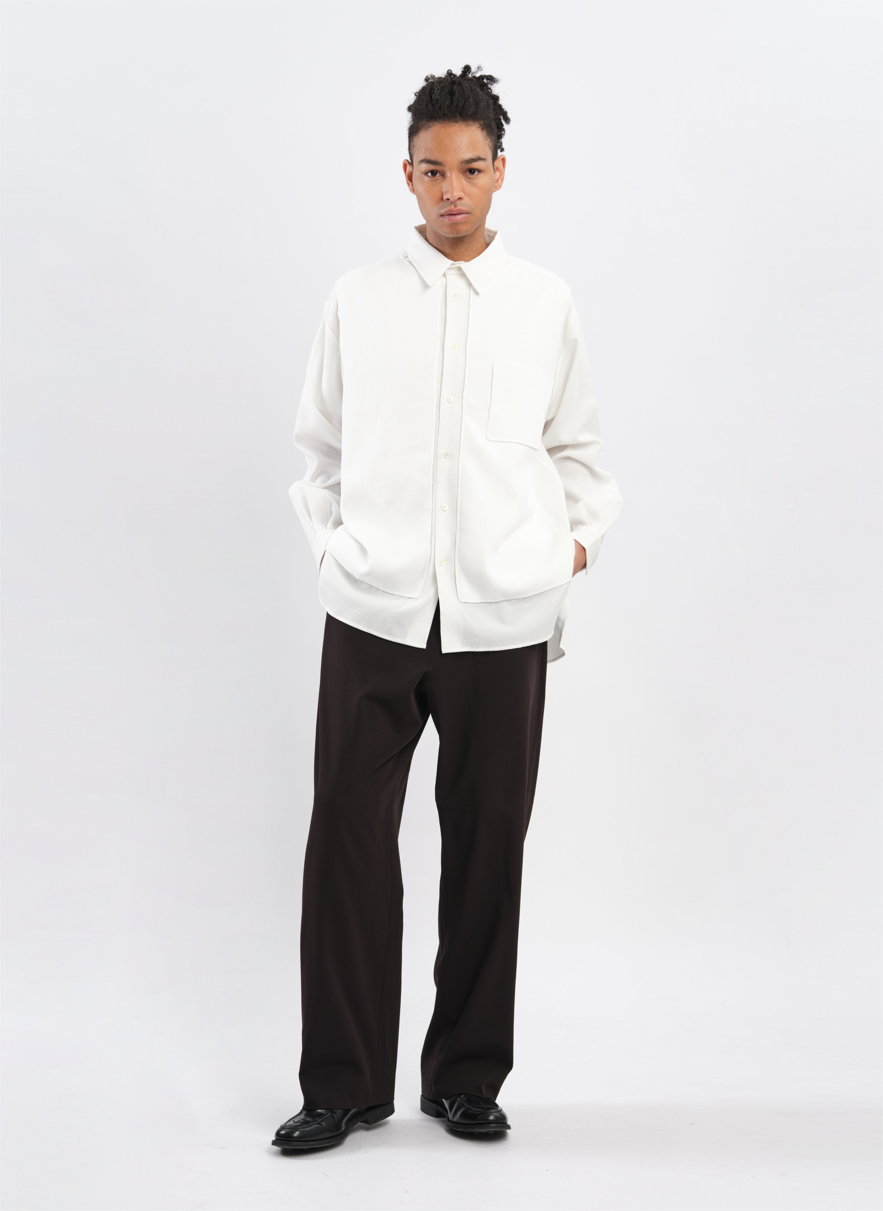 Premium Polyester Business Knit Dress Shirt for Men - Comfortable Office Wear & Formal Occasions