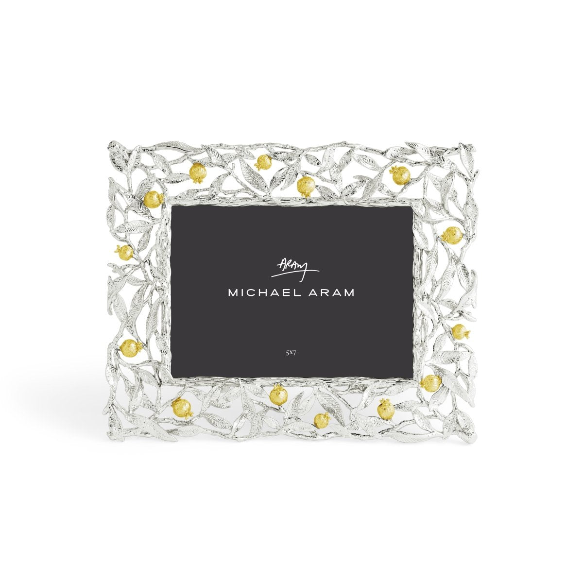 Elegant Pomegranate Silver & Gold 5x7 Photo Frame - Perfect for Wedding, Anniversary & Home Decor Gifts