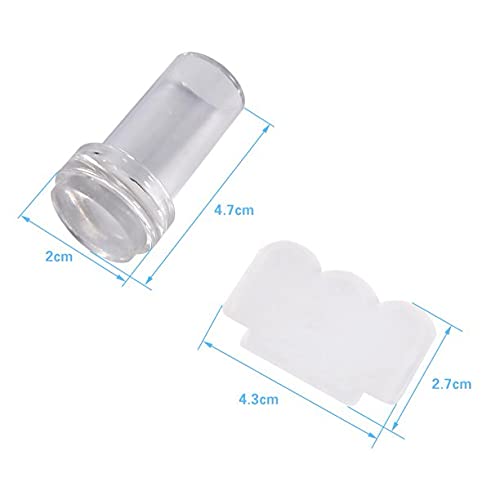 Ghelonadi Clear Silicone Nail Stamper Kit - French Tip Manicure Tool with Soft Rubber Stamping Sponge & Scraper for Nail Art Designs | Perfect for DIY Home Salon & Professional Nail Artists