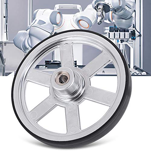 90mm Metal Robot Wheels with Neoprene Tires - High Traction Industrial Robot Parts for Automation, Production Lines & DIY Robotics Projects