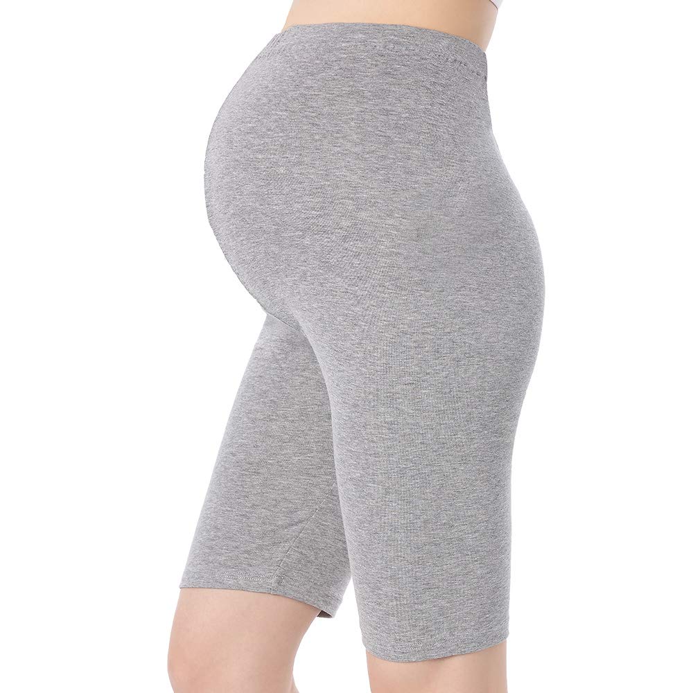 QingWan Women's Maternity Yoga Shorts - Over The Belly Pregnancy Leggings for Comfort & Support | Perfect for Prenatal Workouts, Lounge & Everyday Wear