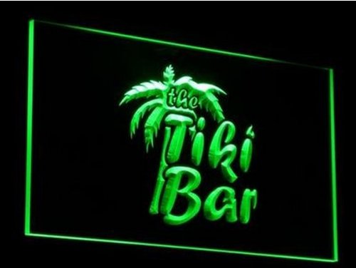 Vintage Open Tiki Bar Neon Sign - Retro Hawaiian Themed LED Light for Home Bar, Man Cave, or Beach Party Decor - Perfect for Tropical Themed Parties, Luau Events & Tiki Bar Decorations