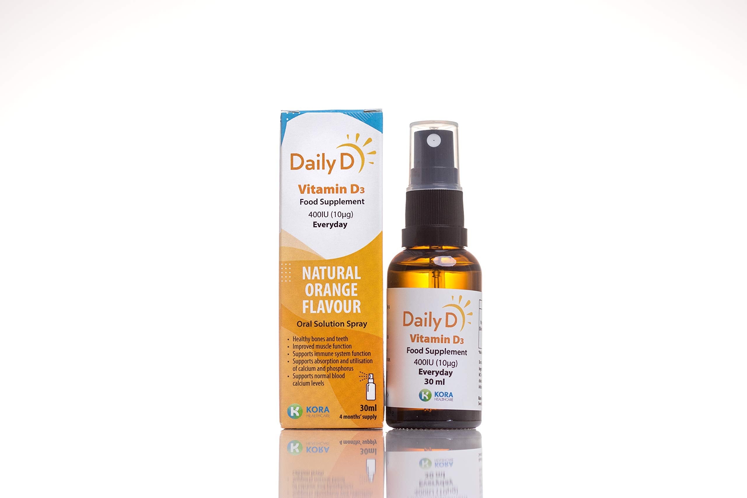 DailyD 400IU Vitamin D3 Oral Spray - 30ml Supplement for Immune Support & Bone Health | Easy-to-Use Liquid Vitamin D for Adults & Kids | Great for Home, Office & Travel Use