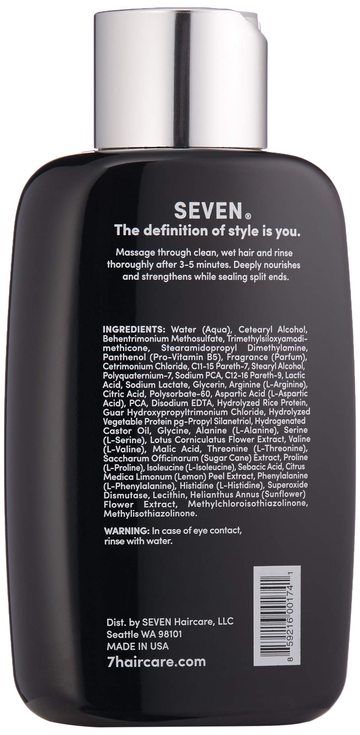 SEVEN Haircare KENTE BOND Repairing Conditioner for Split Ends & Damaged Hair - Sulfate Free, Cruelty Free with Amino Acid Complex, Guar Gum & Vitamin B5 - For Men & Women - Made in USA - Perfect for Daily Hair Repair & Hydration