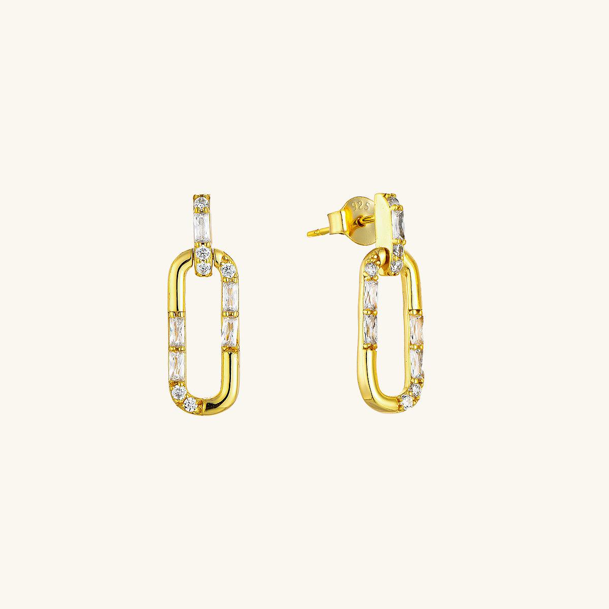 Golden Pin Drop Earrings for Women - Elegant 14K Gold Plated Dangle Earrings - Perfect for Parties, Weddings & Everyday Wear