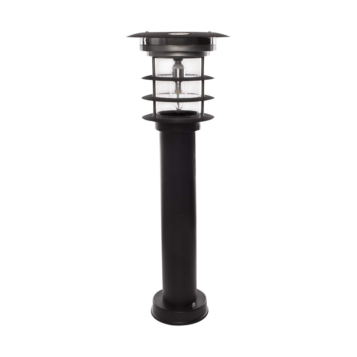 Gama Sonic Solar Pathway Light - Stainless Steel Bollard LED Outdoor Lamp, Waterproof Landscape Lighting for Garden, Driveway, Walkway (GS-214) - Perfect for Patio, Yard & Pathway Illumination