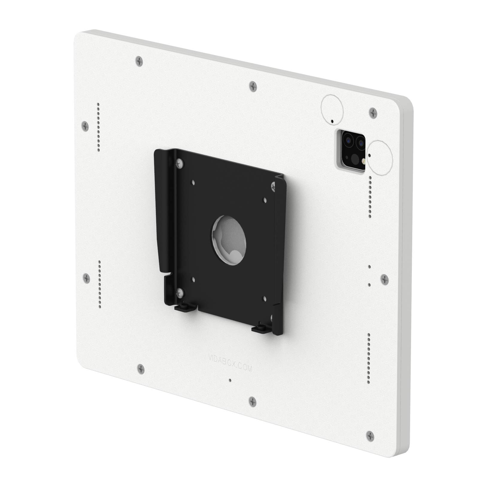 VidaMount White Exposed Rear Camera Enclosure & Fixed VESA Slim Wall Mount Bundle - Compatible with iPad Air 13