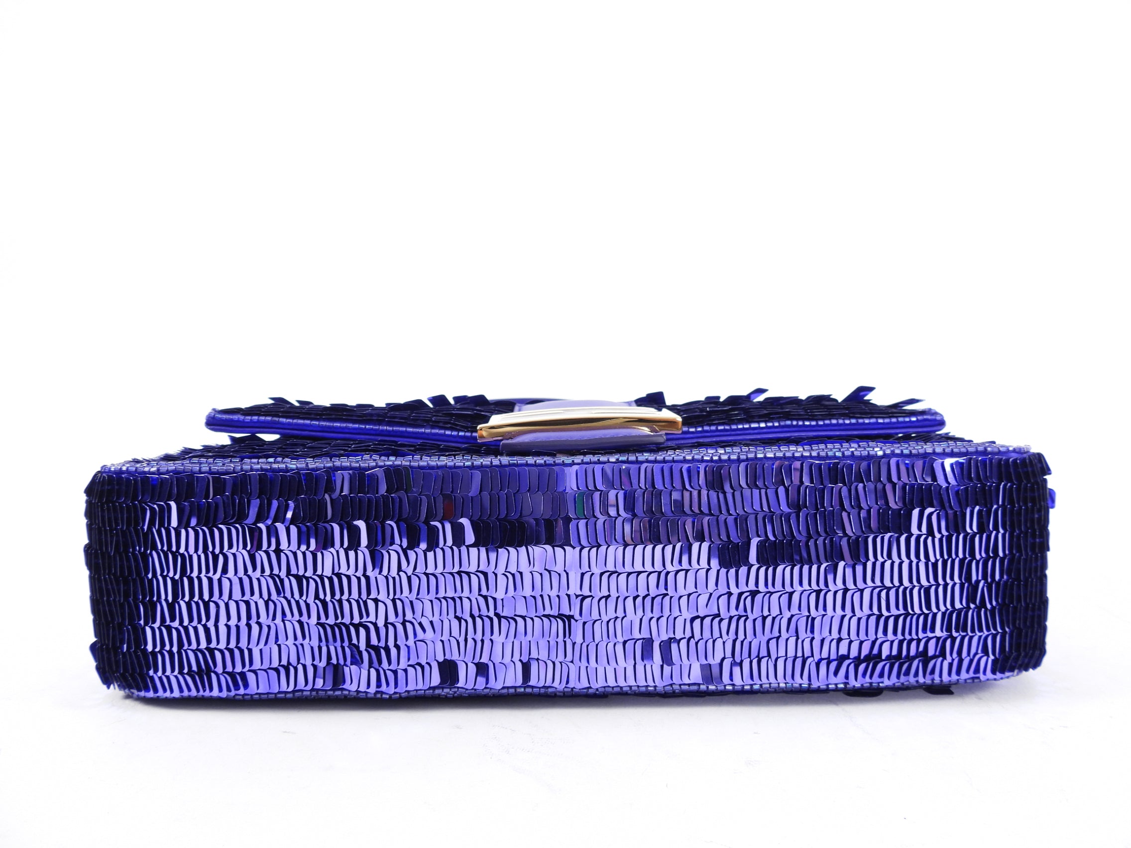 Fendi Purple Sequin Baguette Bag - 25th Anniversary Limited Edition Luxury Shoulder Purse for Women | Perfect for Parties, Weddings & Special Occasions
