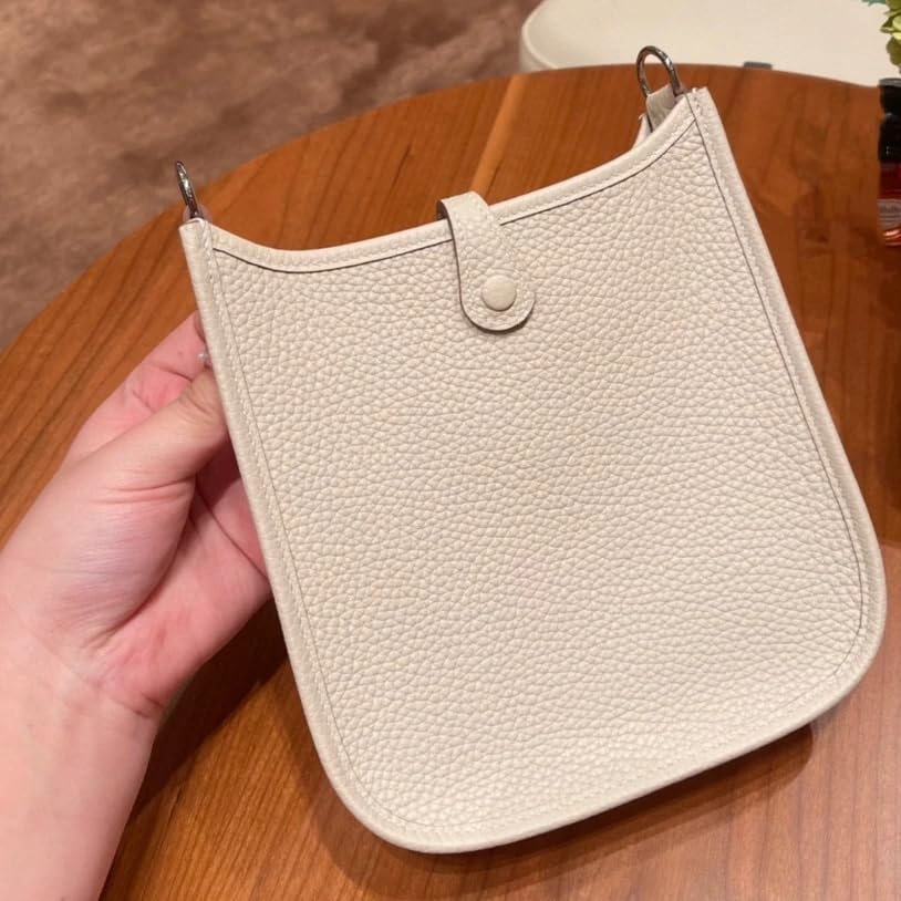 **Stylish Women's Calfskin Shoulder Bucket Bag – Designer Mini Crossbody Handbag in Genuine Togo Leather – Perfect for Everyday Use, Shopping & Travel**