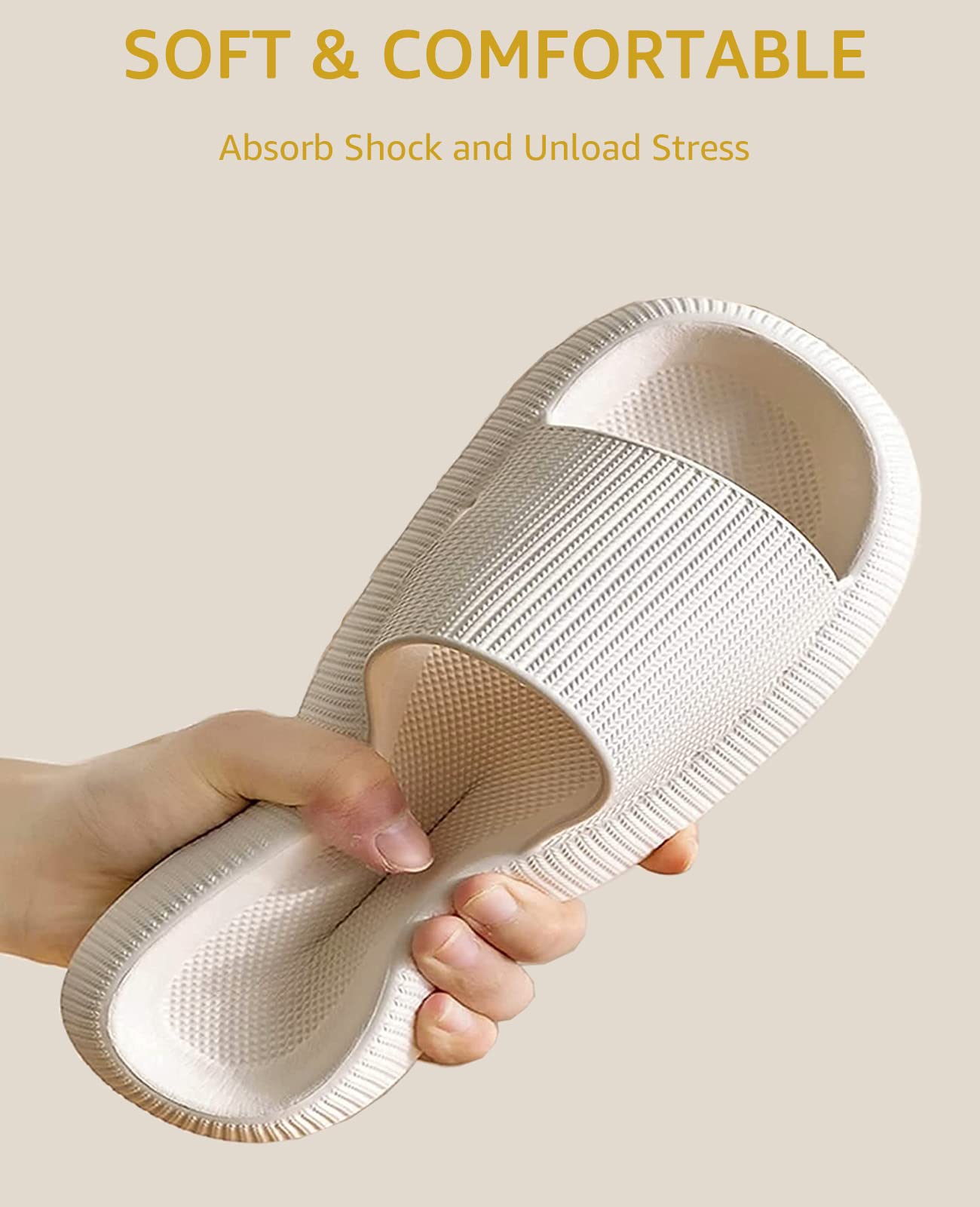 Cloud Slippers for Women and Men - Ultra Soft Pillow Slippers with Non-Slip Sole | Shower Slides & Bathroom Sandals | Thick Cushioned Comfort for Home, Spa, and Indoor Use