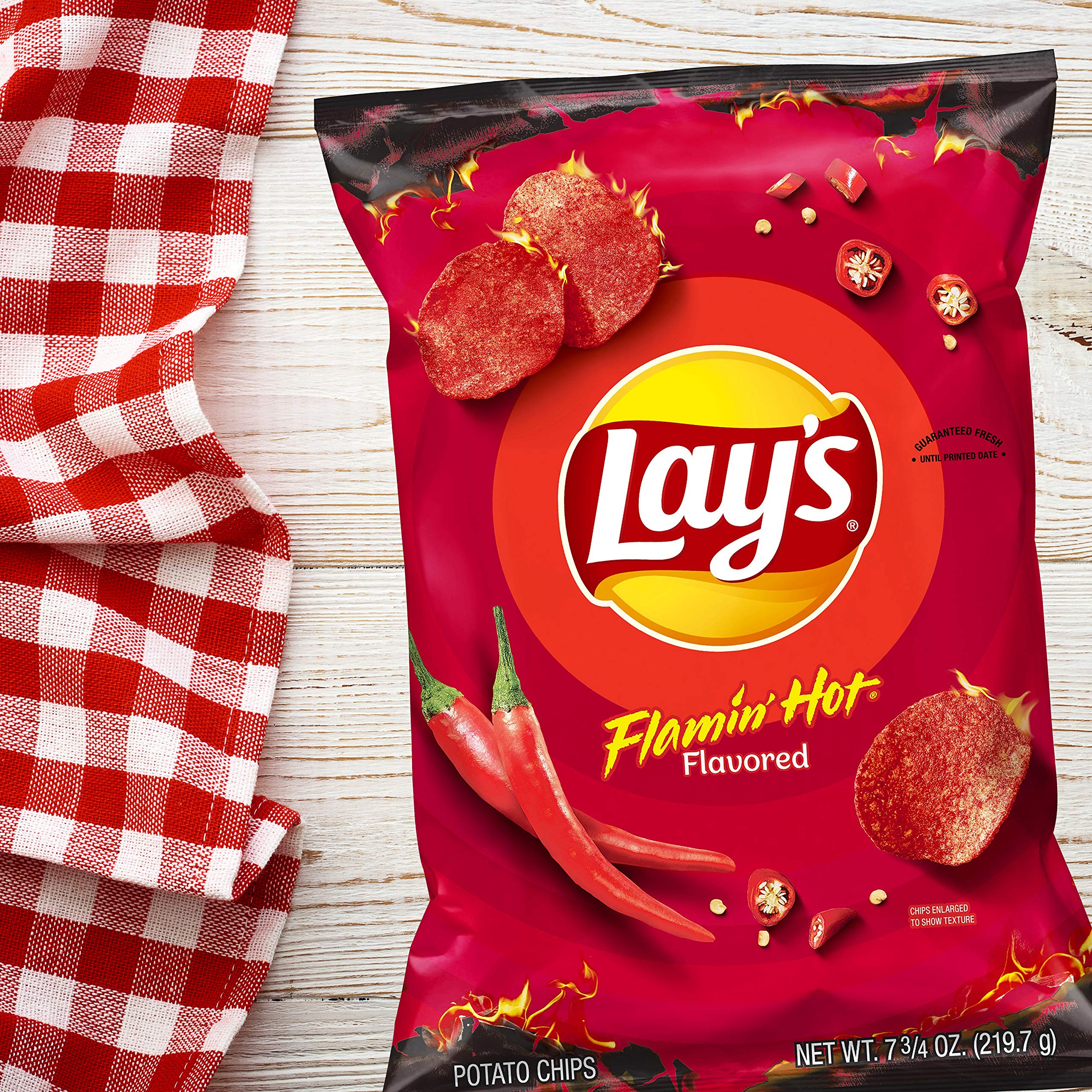 Lay's Flamin' Hot Potato Chips - Spicy Snack, 7.75oz Bag - Perfect for Parties, Movie Nights & On-the-Go Snacking