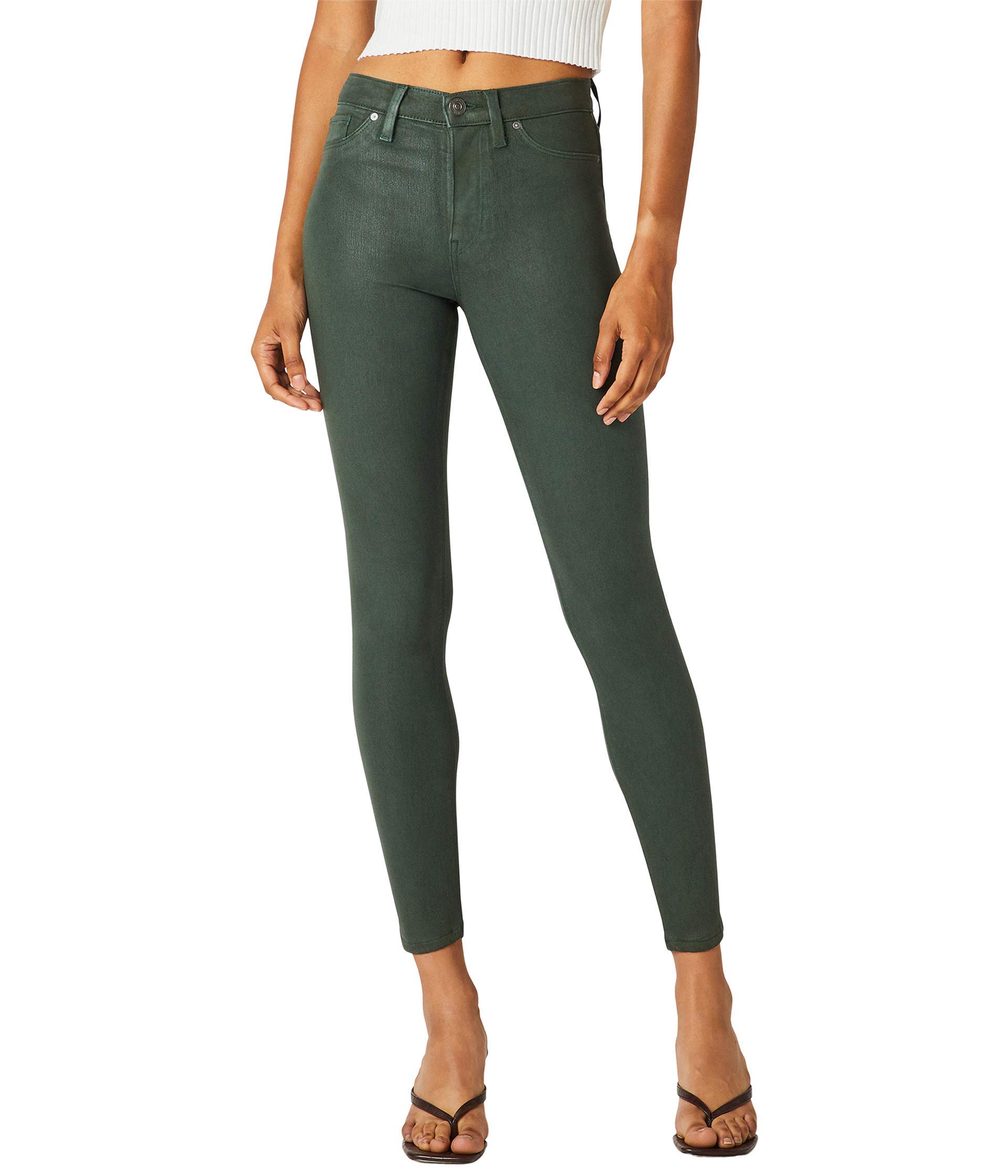 HUDSON Jeans Barbara High-Rise Super Skinny Jeans for Women - High Shine Emerald Green, Size 28 | Stretch Denim, Slim Fit, Comfortable & Stylish | Perfect for Night Out, Date Night & Casual Wear
