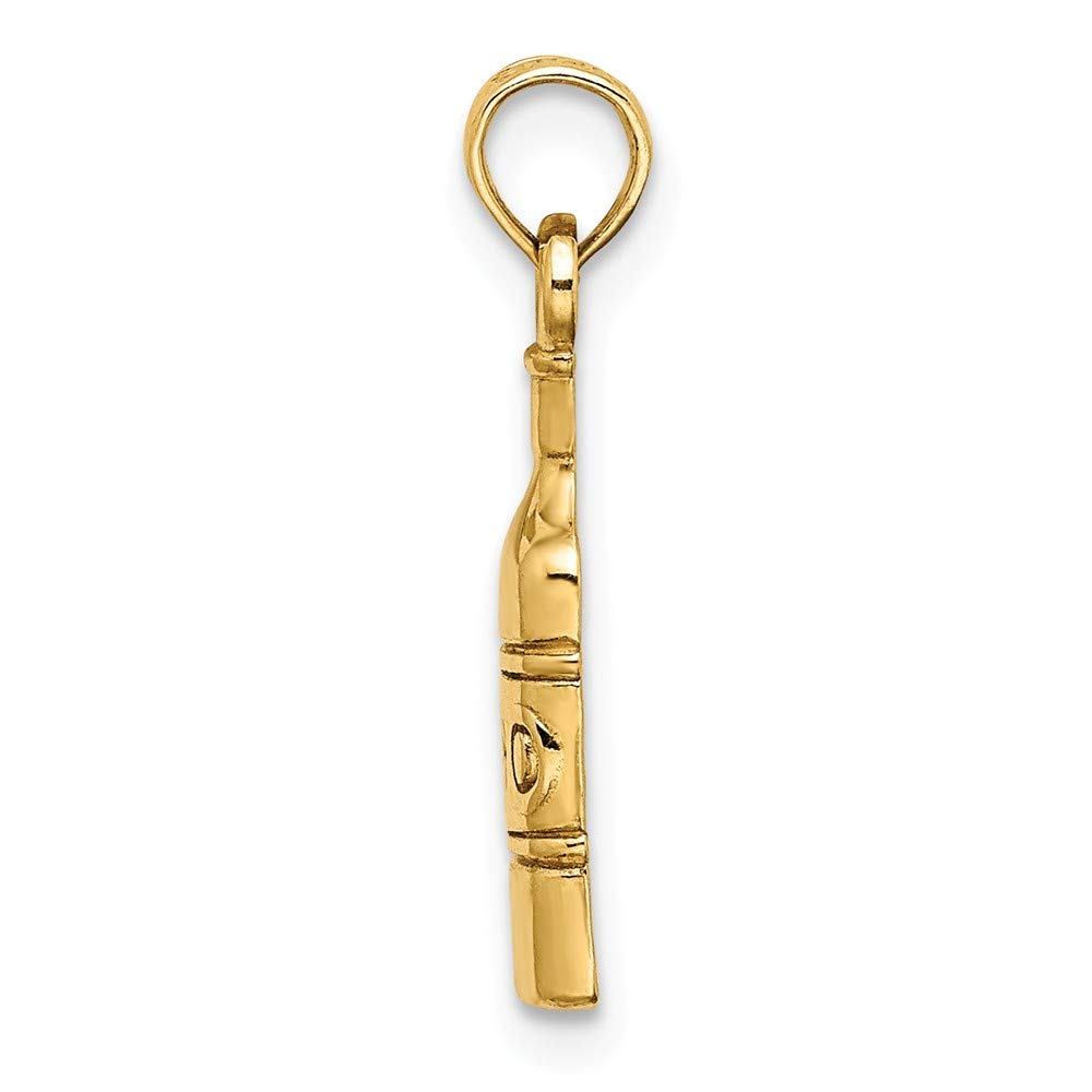 14K Yellow Gold Wine Bottle 2D Pendant Necklace - Elegant Jewelry Gift for Women | Perfect for Parties, Weddings & Special Occasions