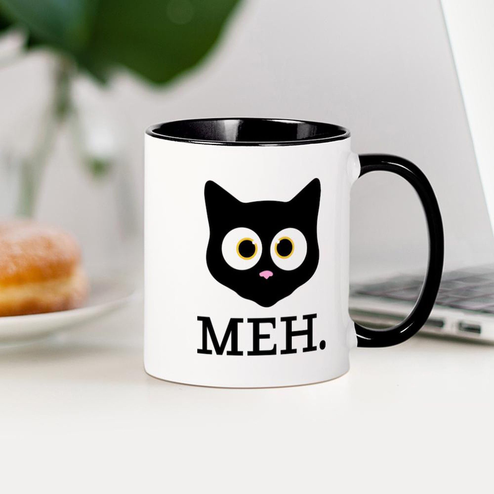 11 oz (325 ml) Ceramic Coffee Mug - Funny 'Meh' Design by CafePress - Perfect for Office, Home & Gifts