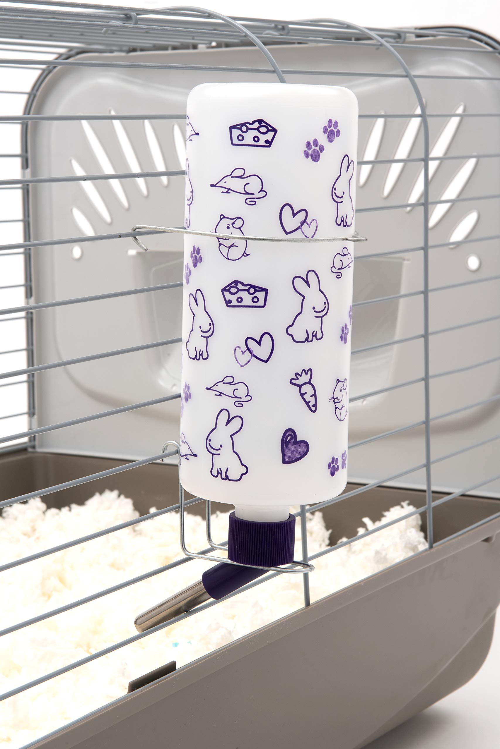 Lixit 32oz Small Animal Water Bottle with Display Case - Leak Proof Drinking Bottle for Rabbits, Ferrets, Chinchillas, Rats, Mice & Guinea Pigs - Perfect for Cages, Hutches and Pet Travel Accessories