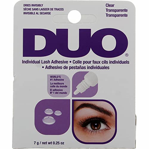 Duo Individual Lash Adhesive Clear 0.25oz (6 Pack) - Professional False Eyelash Glue for Long-Lasting Hold - Perfect for Daily Use, Special Occasions & Makeup Artists