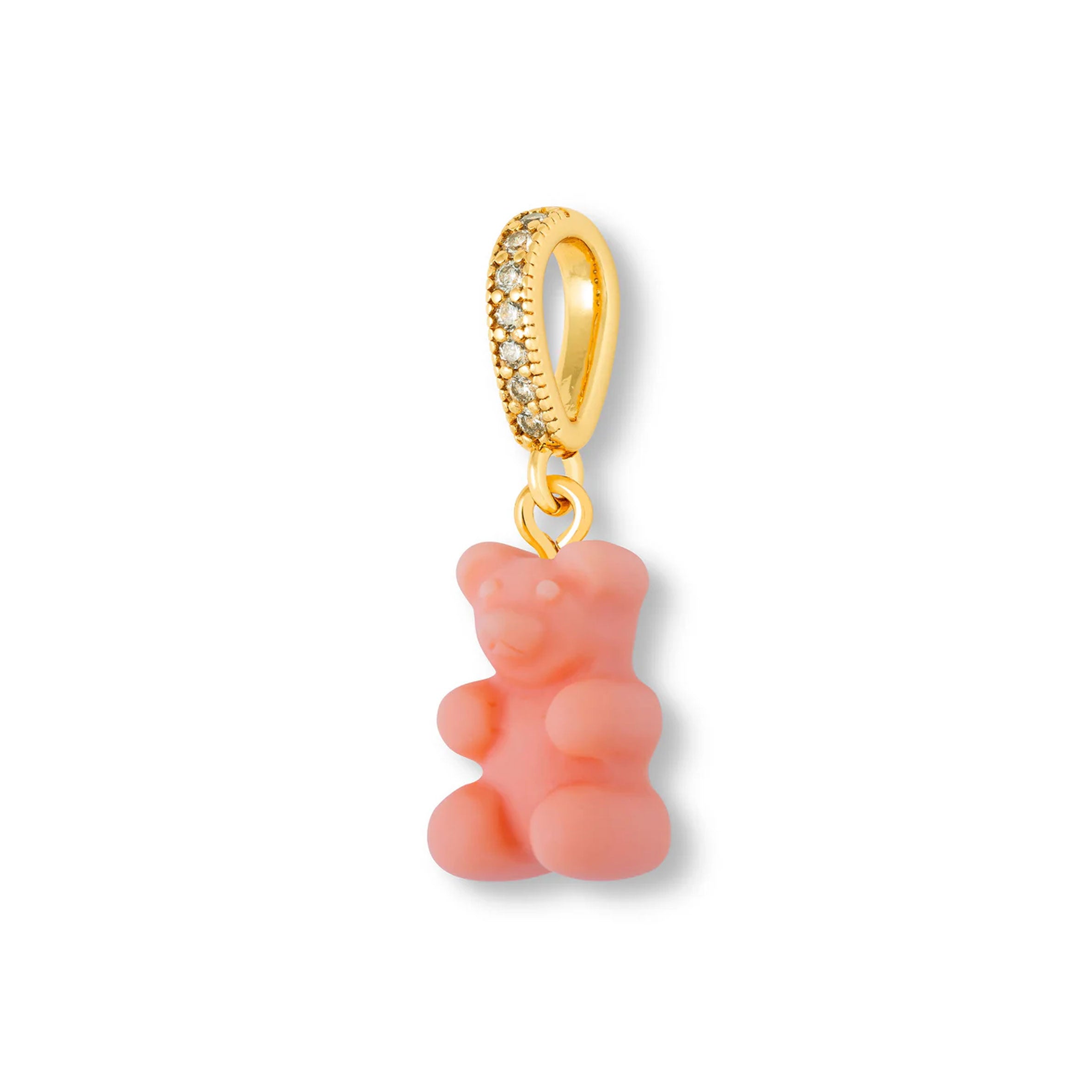 Vintage Nostalgia Bear Matte Pendant Necklace with Pave Gold Connector - Perfect for Casual Wear, Gifts & Special Occasions