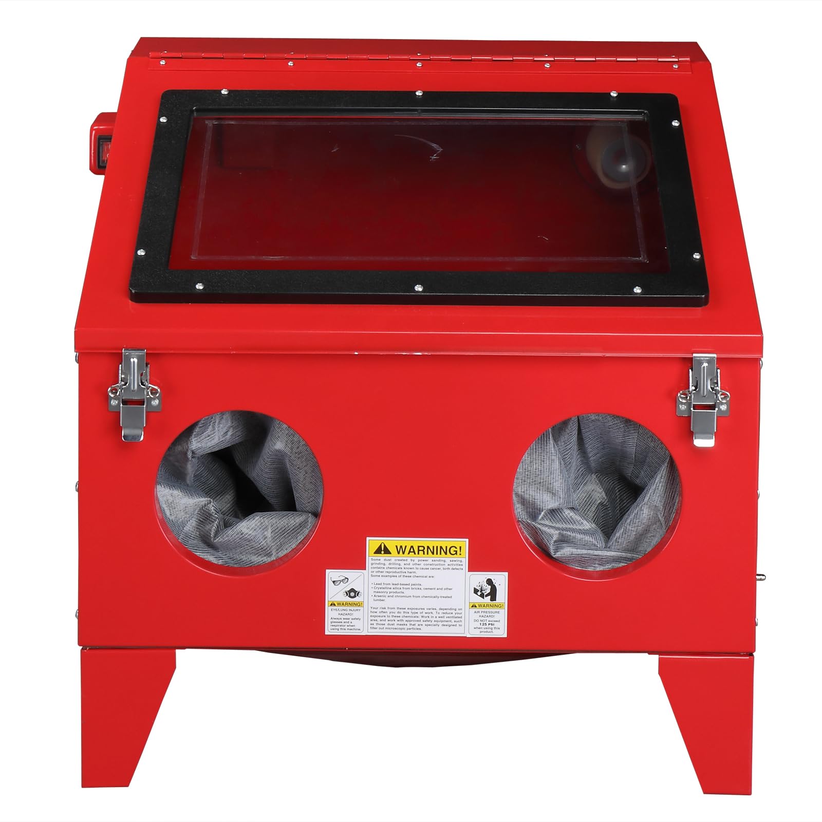 40 Gallon Portable Bench Top Sand Blasting Cabinet - Heavy Duty Steel Air Sandblaster with Spray Gun (60-125PSI/6-25CFM) for Rust, Paint & Stain Removal - Ideal for Automotive, Metalworking & DIY Projects