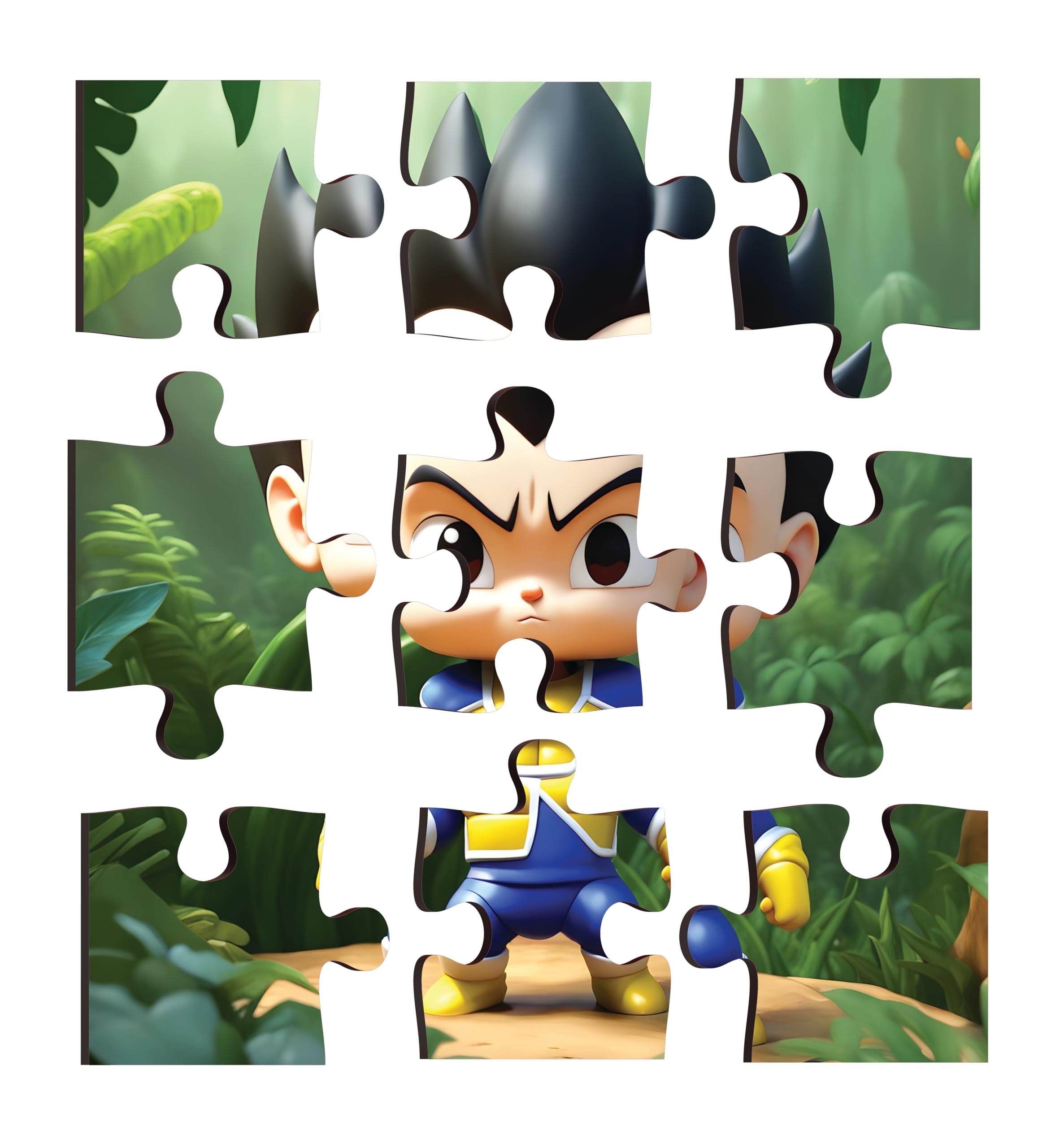 CLAWCRAFTS Wooden Goku Jigsaw Puzzle Set for Kids - 3 Pack with 9 Pieces Each | Educational Brain Development Toy | Perfect Birthday Gift for Children | Fun Learning Activity for Home & Classroom