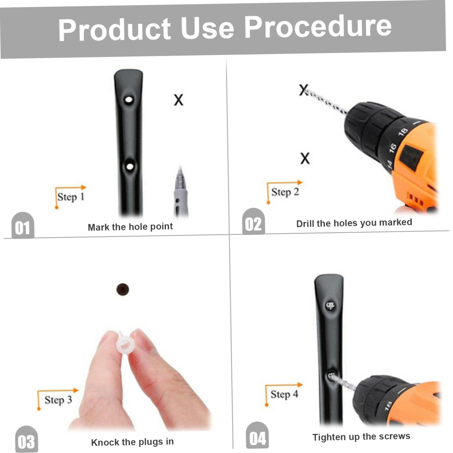Heavy Duty Iron Utility Hooks - 6 Pack Wall Mounted Garage Hooks for Tools, Cables, Bikes, Ladders & Garden Tools | Durable Storage Solution for Garage, Shed & Workshop Organization