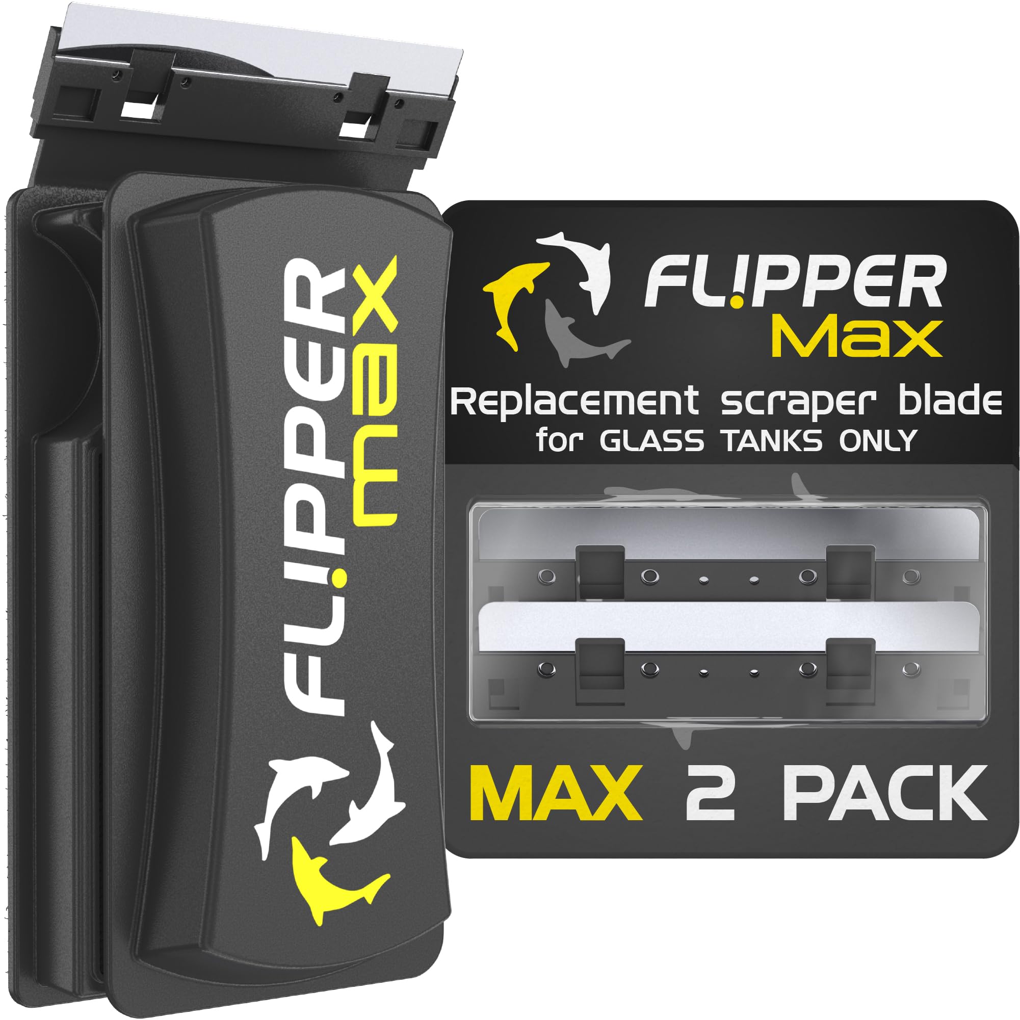 Flipper Cleaner - 2-in-1 Magnetic Fish Tank Scrubber for Aquarium Glass Cleaning - Perfect for Home & Office Aquariums