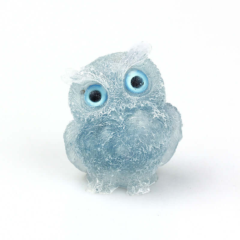 Crystal Stone Owl Ornaments - Handcrafted Table Top Decor for Home & Office | Feng Shui Gift, Zen Meditation Decor, Bookshelf Display | A6565