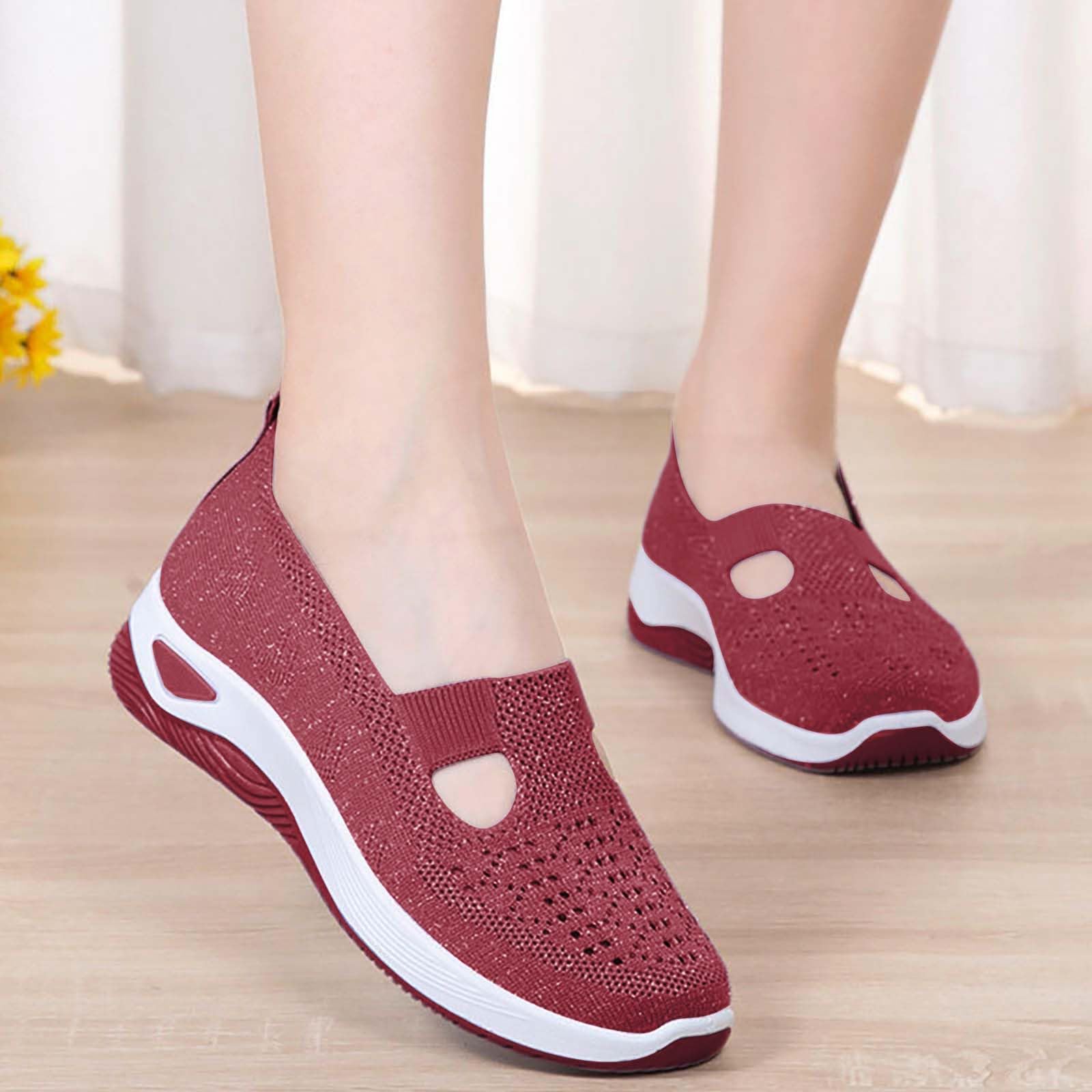**Men's & Women's Slip-On Running Shoes - Arch Support, Wide Width, Lightweight & Comfortable Sneakers for Casual Wear, Walking, and Christmas Gifts**