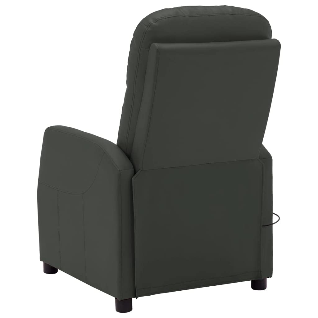 vidaXL Massage Recliner Chair for Elderly - Adjustable Push Cozy Massaging Chair with Faux Leather for Home Theater & Cinema (Anthracite) - Perfect for Relaxation, Pain Relief & Home Entertainment