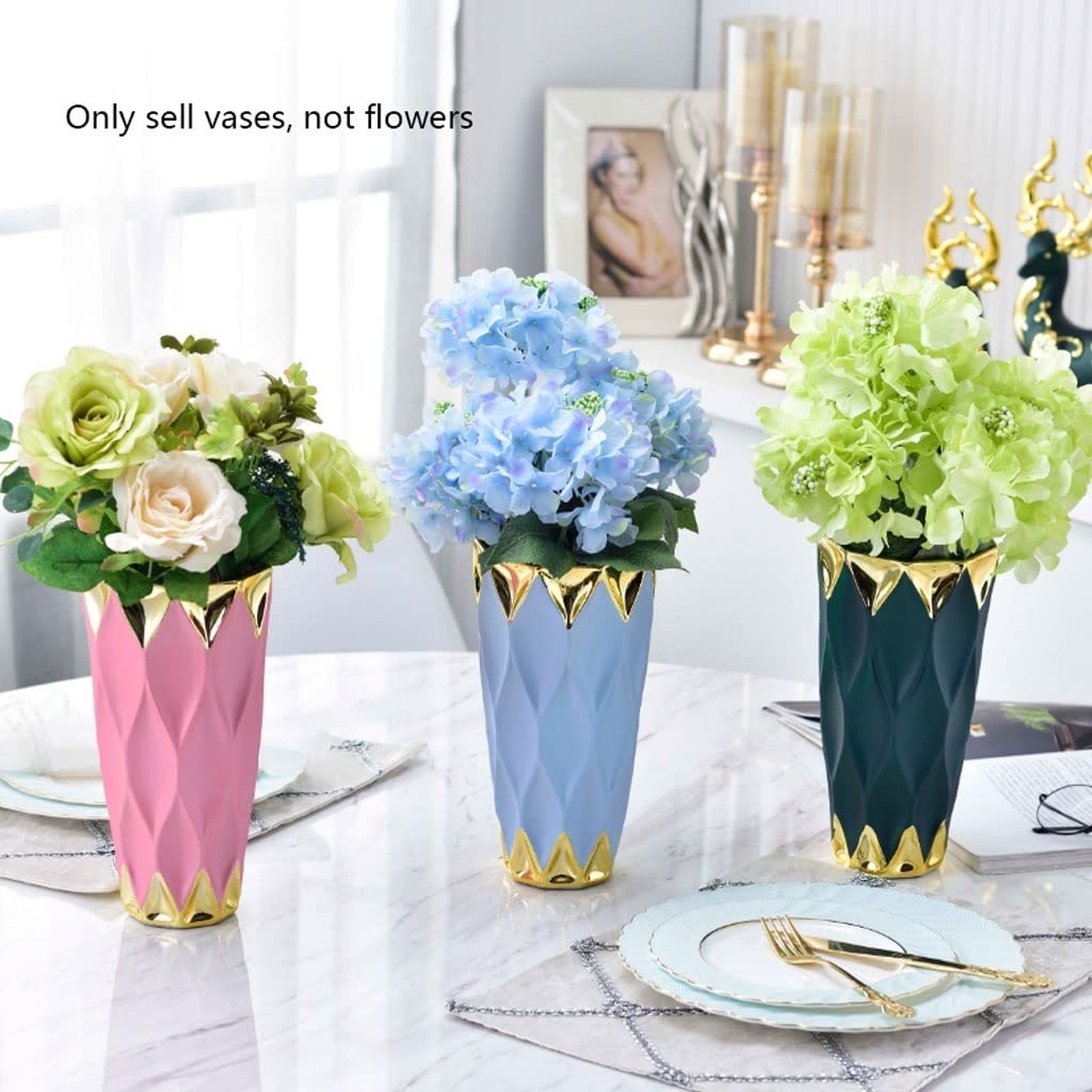 YYDS Modern Nordic Ceramic Vase - 13.5x25x9cm Luxury Home Decor for Living Room, Wedding Centerpiece & Gift - Elegant Flower Vase for Tabletop Decorations, Housewarming & Special Occasions