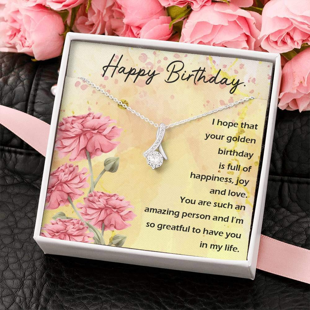 Happy Birthday Necklace for Women - Golden Gift for Her, Sister, Daughter | Party & Celebration