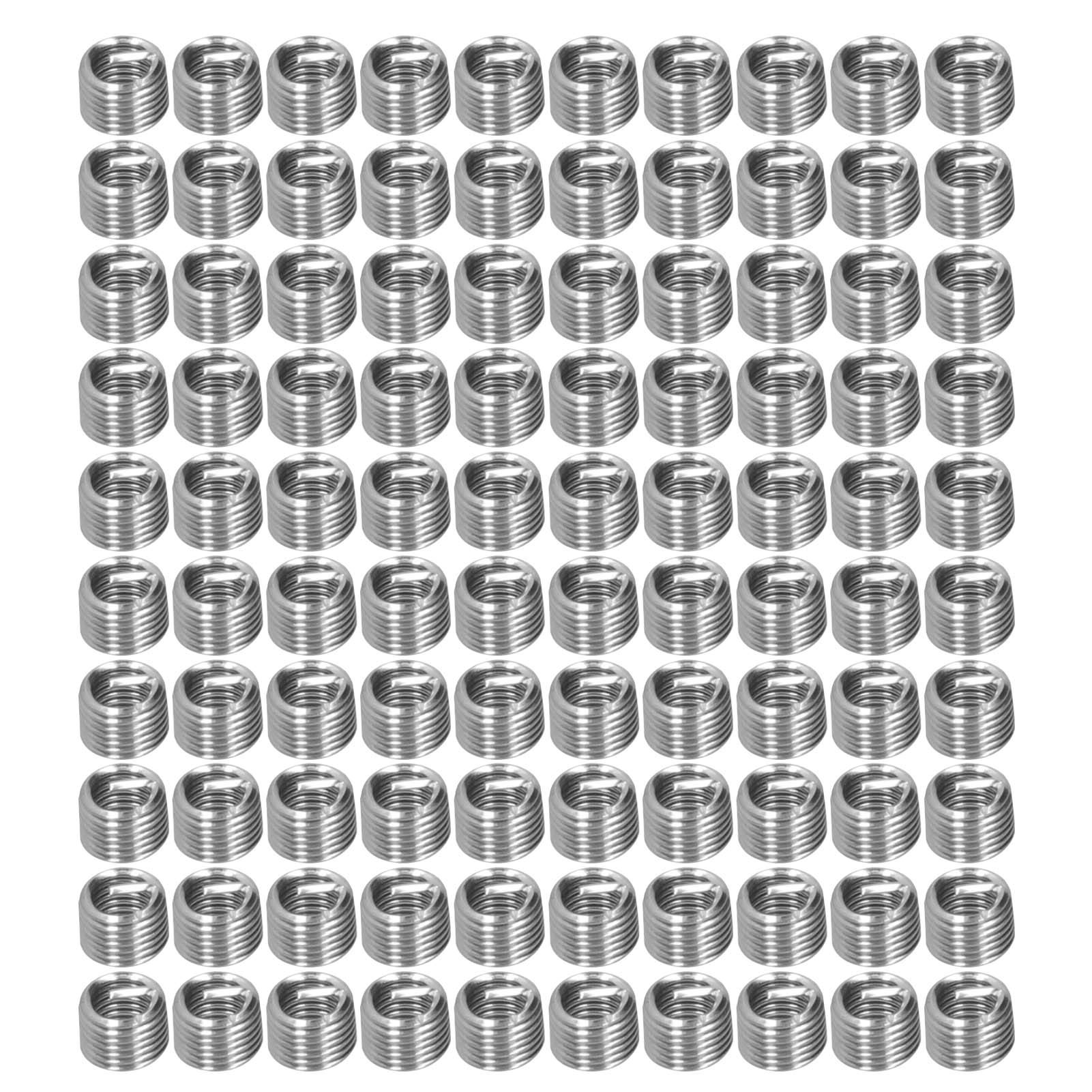 EBTOOLS 100Pcs Stainless Steel Threaded Inserts Kit - M1.5D Free Running Wire Thread Repair Inserts for Screw Reinforcement & Sleeve Repair - Ideal for Automotive, Plumbing, and DIY Home Improvement Projects