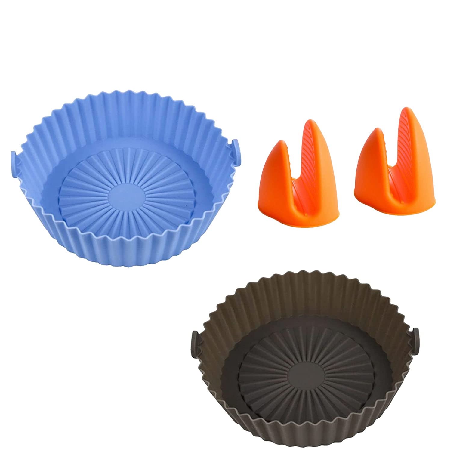 Reusable Silicone Air Fryer Liners Set - Non-Stick, Dishwasher & Microwave Safe for Baking, Roasting, Frying - Perfect for Philips, Ninja, Cosori Air Fryers - Great for Healthy Cooking, Meal Prep & Family Dinners