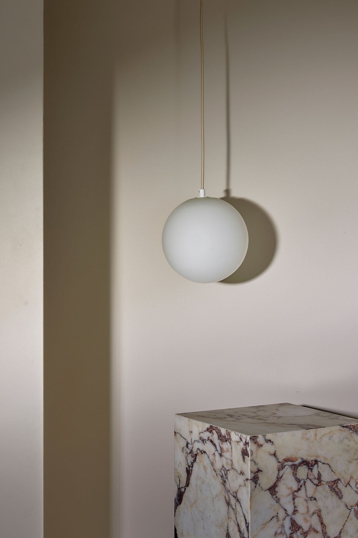 Modern Orb Pendant Light - Large Fabric Flex Shade for Dining Room, Living Room & Bedroom Lighting | Dimmable Hanging Chandelier for Home Decor