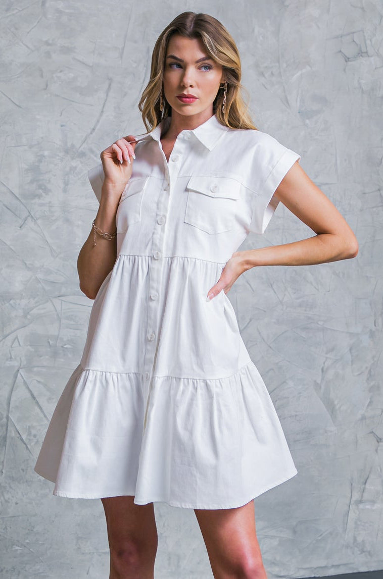 COMMON GROUND Front Pocket Mini Dress - Women's Casual Summer Dress with Pockets for Date Night & Beach Outings