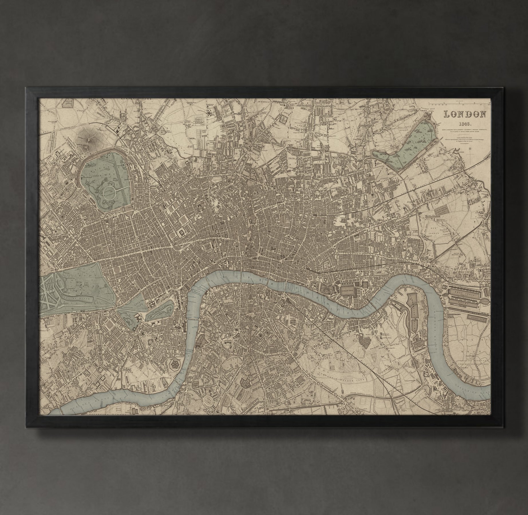 London Map Print Wall Art - Home & Office Decor for Living Room