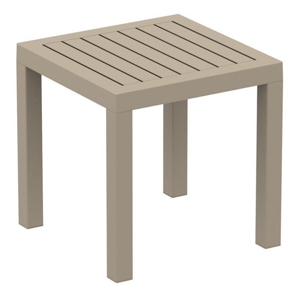 Home Square 2-Piece Square Resin Outdoor Side Table Set in Dove Gray - Perfect for Patio, Deck, Poolside & Garden Decor