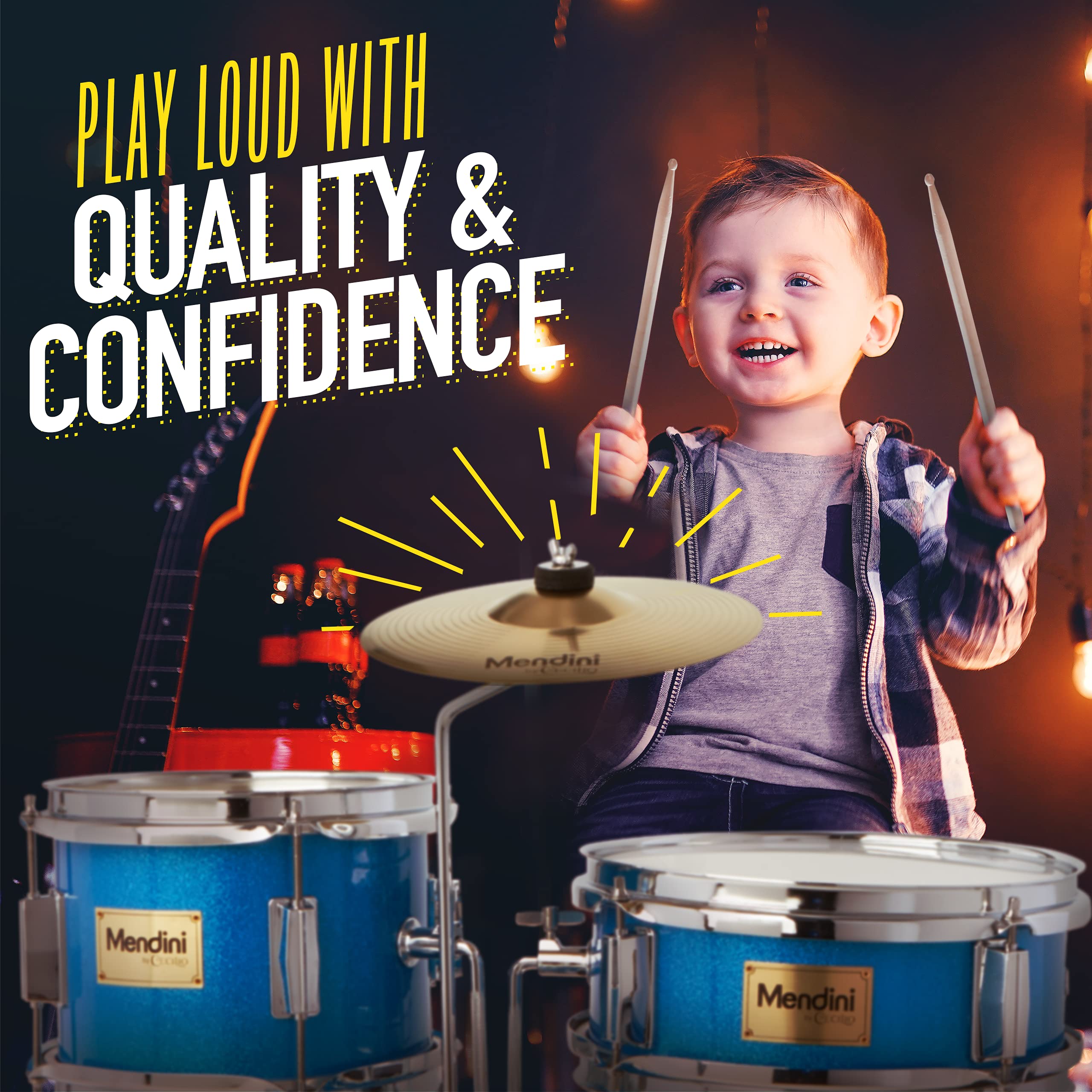 Mendini by Cecilio 3-Piece Kids Drum Set for Beginners - 13