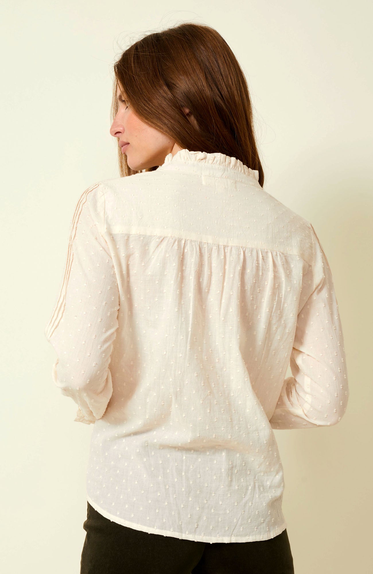 Carrie Blouse Women's Elegant Tunic Top in Cream | Perfect for Office Wear, Casual Outings & Special Occasions