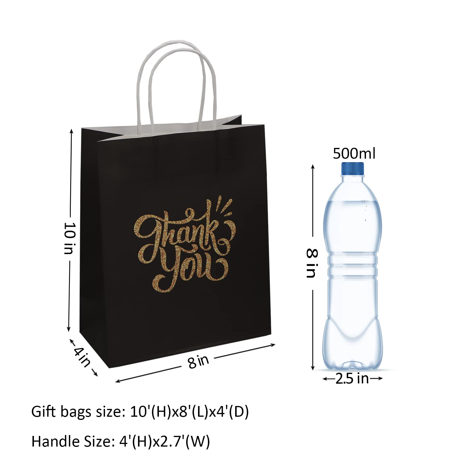 25-Pack Thank You Gift Bags with Handles - 10