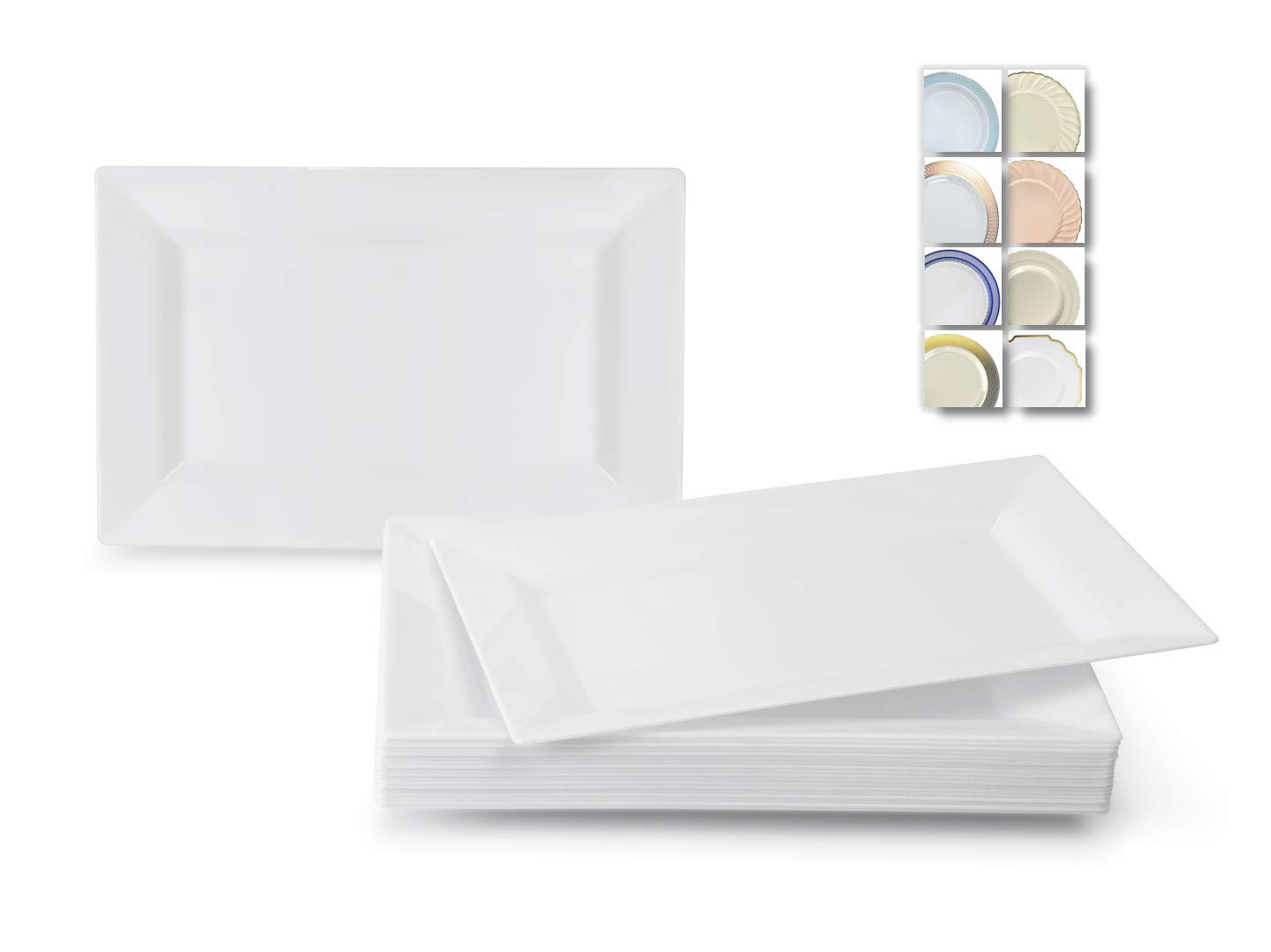 120-Pack Heavyweight Disposable Plastic Plates 7.5