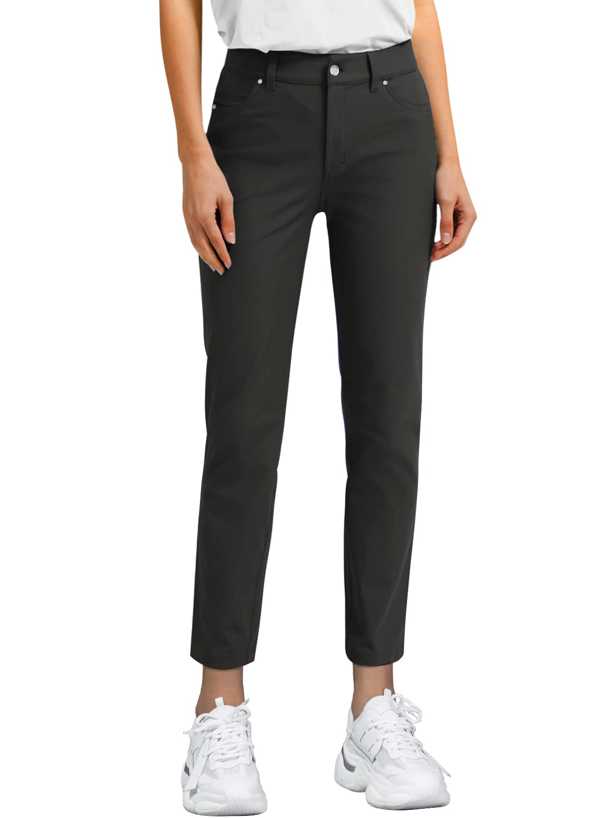 CLIV Women's High Waisted Dress Pants - Business Casual Ankle Work Pants with Pockets | Office Wear, Professional Attire & Formal Occasions