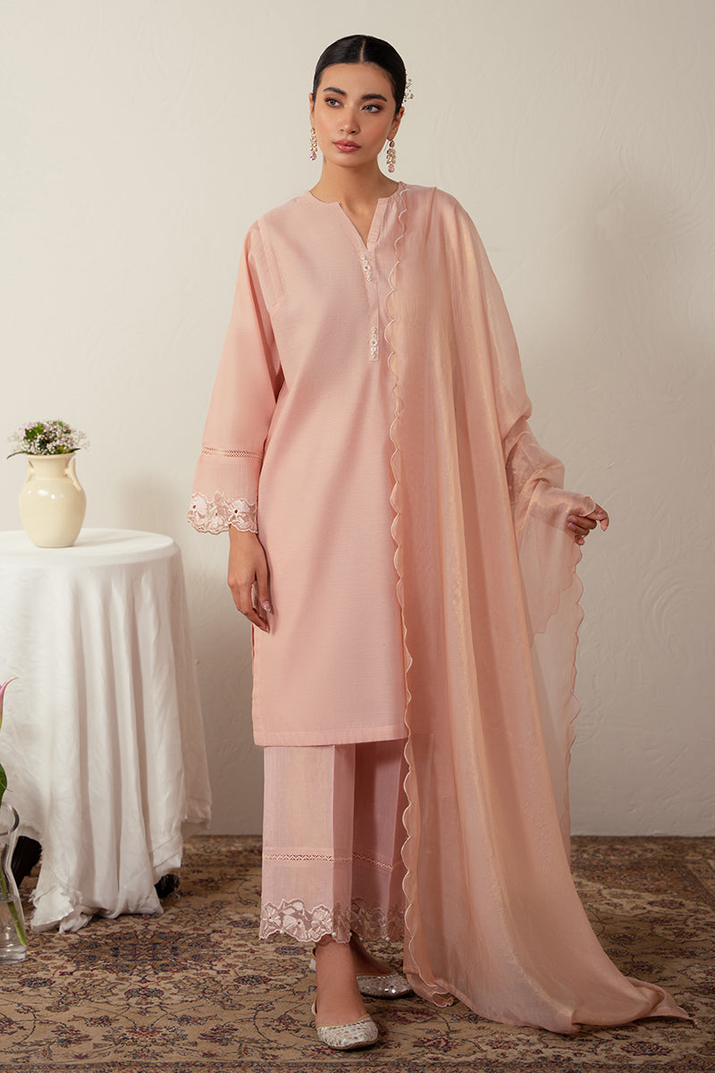 Botanical Blush 2-Piece Set (Shirt & Dupatta) - Elegant Women's Ethnic Wear for Festivals, Weddings & Special Occasions