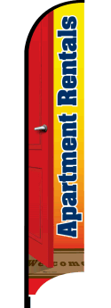 Feather Flag Banner for Apartment Rentals - High Visibility Advertising Flag for Real Estate & Property Rentals - Perfect for Open Houses, Leasing Offices & Outdoor Marketing