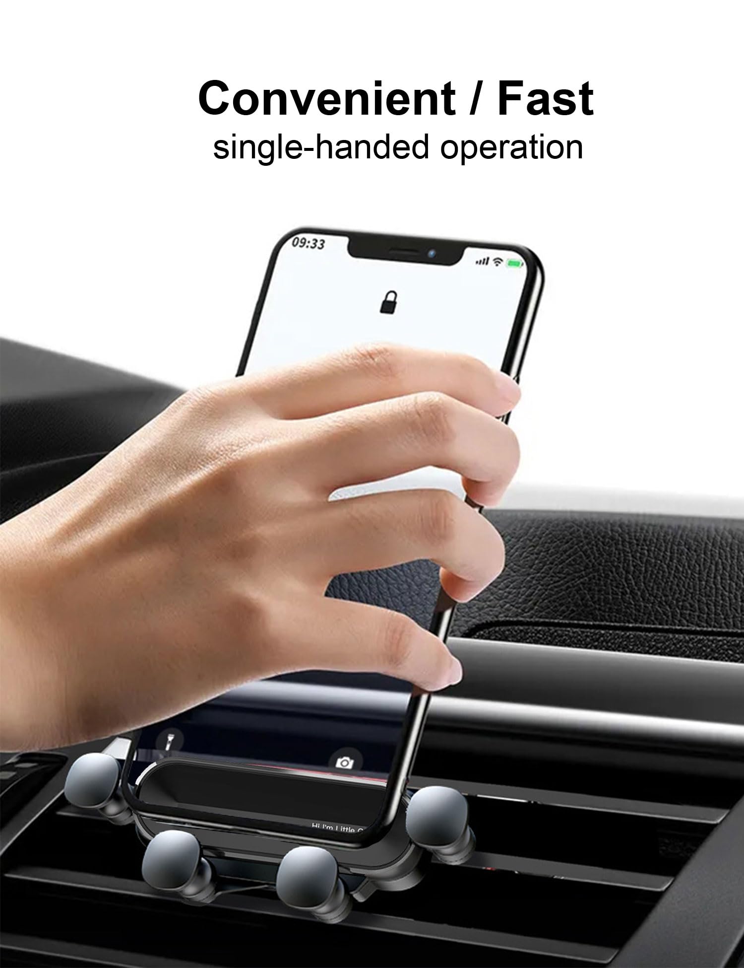 HLIXOZIY Universal Car Phone Holder - Vent Mount for Hands-Free Use, Compatible with iPhone & Android Smartphones - Perfect for Driving, GPS Navigation & Safe Commuting