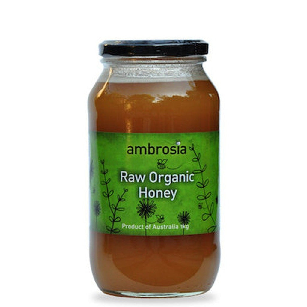 Pure Raw Organic Honey - Ambrosia Natural Unfiltered Honey for Tea, Baking & Wellness - USDA Certified, Non-GMO, Gluten-Free