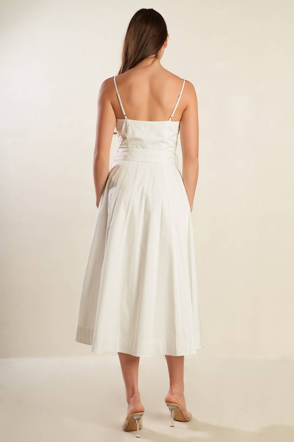 White Woven Midi Dress - Flowy Boho Summer Dress for Women | Perfect for Beach, Picnic & Outdoor Events