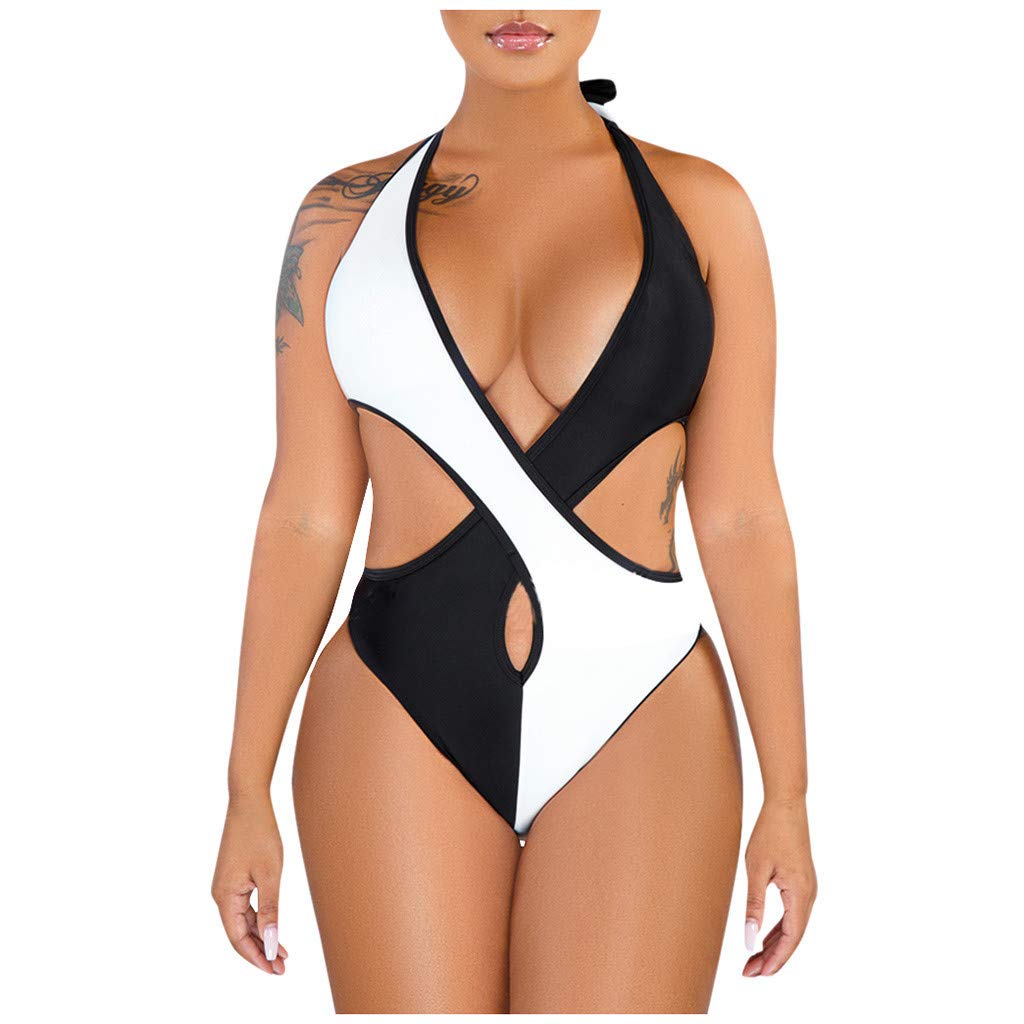**Toddler Swimwear & Women's Sexy Bikini Set - One-Piece Backless Patchwork Swimsuit for Beach & Pool Vacation**    *Perfect for Summer Vacations, Beach Trips, Pool Parties & Family Getaways*